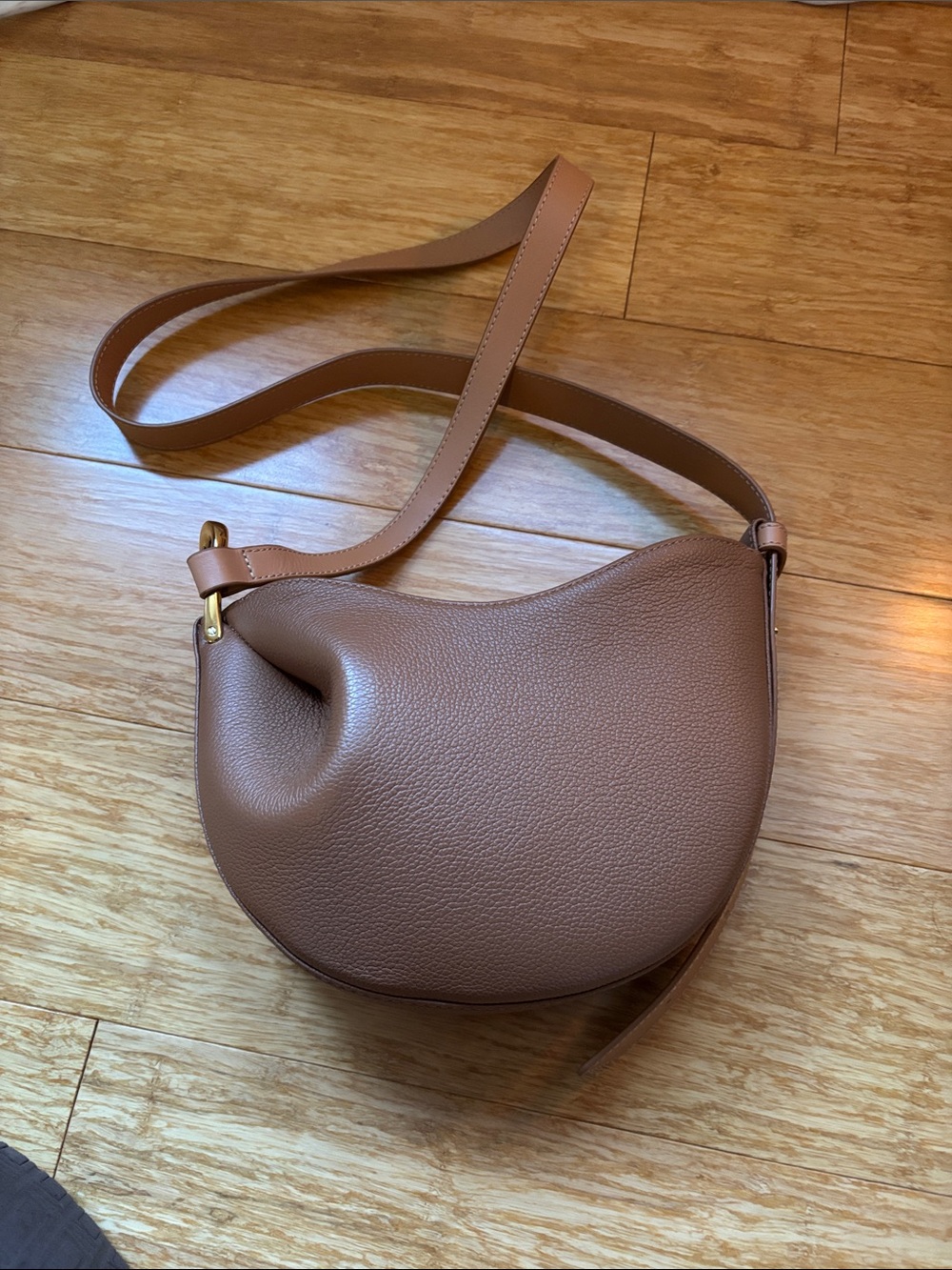 Polene Brown Pebbled Leather Crossbody Bag - Picture 2 of 8